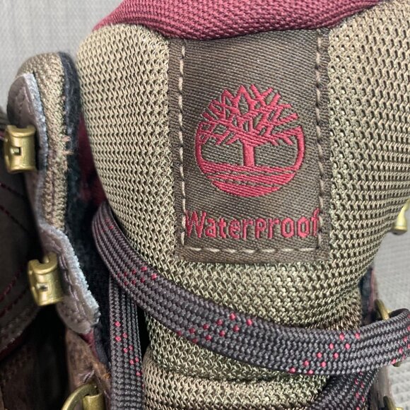 Timberland Norwood Womens Size 9.5M Brown/Red Mid Waterproof Hiking Boots - Picture 3 of 10